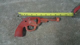 Vintage Pressed Steel Red Clicker Toy Gun,  Paint & Clicker 1930 