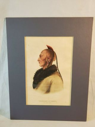 1844 Mckenney Hall Hand Colored Print Native American Indian Le - Soldat - Du - Chene