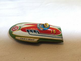 Vintage Tin Friction Toy 15 Swift Boat