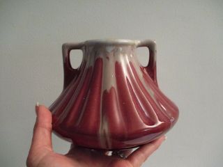Vtg Faiencerie Thulin Art Deco Pottery Double Handled Vase Belgium L@@k