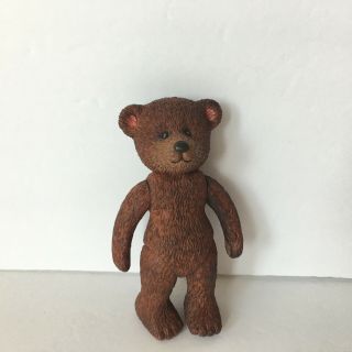 Russ Vintage Teddy Bear Figure Toy Plastic Brown 4.  5