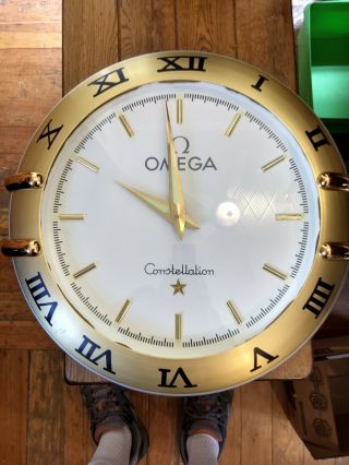 Omega Constellation Dealer Display Wall Clock,  Rare,  20 Inch Ships To U.  S.  Only.