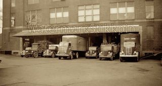 1940s Photo Negative Delivery Truck John Deere Distribution Center Moline Il