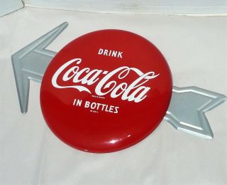 Vintage Coca - Cola " In Bottles " 12 " Button Sign W/arrow