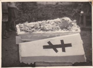1940s Post Mortem Dead Baby Boy Coffin Cadaver Funeral Corpse Old Russian Photo