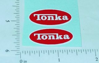 Pair Tonka 1976 - 77 Oval Logo Stickers Tk - 001h