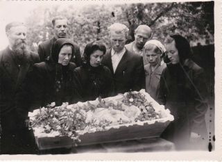 1950s Post Mortem Dead Baby Girl Coffin Cadaver Funeral Corpse Old Russian Photo
