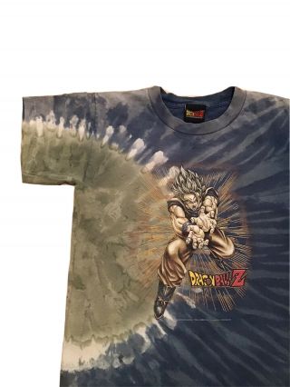 Vtg Y2k 2000 Dragonball Z Toei Anime Saiyan Goku Tie Dye Youth T - Shirt