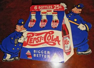 Rare - Pepsi Cola Keystone Cops Pepsi Pete Vintage Sign