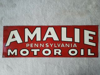Amalie Motor Oil Tin Sign. ,  Not Vintage Fake