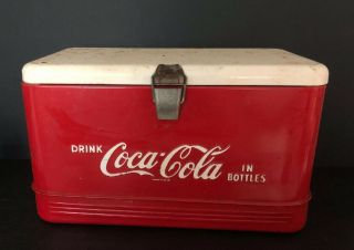 Vintage 1940s Coca Cola All Metal Cooler / Extremely Interior