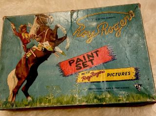 Roy Rogers Paint Set - Box Graphics,  9 " X 13 " Standard Toykraft,  1950’s