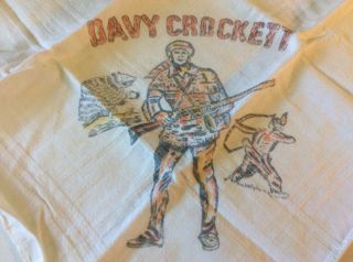 Vintage 1950s Davy Crockett Hankerchief Hankie Tlc