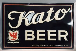Vtg Kato Beer Sign Mankato Brewing Co.  Mankato - Jordan,  Minn Euc - Nm
