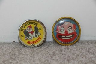 Vintage Clown Advertising Hand Puzzles 1 3/8 " Diameter