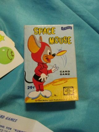 Vtg Walter Lantz Space Mouse 1964 Card Game By Fairchild W/ Box Vintage Cartoon