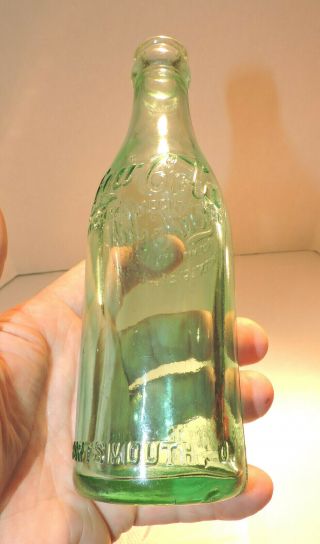 Rare Aqua Straight Sided Coca Cola Bottle " Portsmouth,  Ohio " Porter 