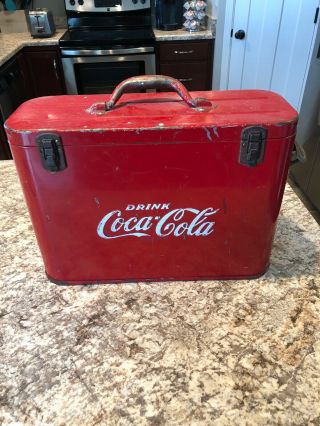 Vintage Coca - Cola Airline Cooler 1940s - 1950s Good/
