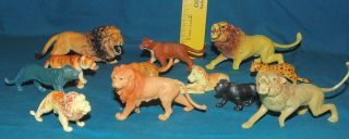 Plastic Jungle Zoo Animals - Great Cats Tigers Lions Panther Leopard