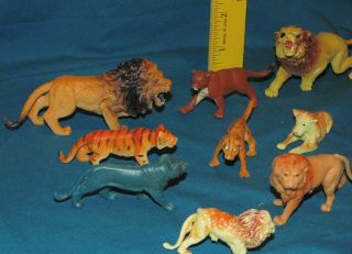 Plastic Jungle Zoo Animals - Great Cats Tigers Lions Panther Leopard 2