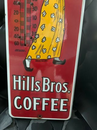 1915 Hills Brothers Coffee Porcelain Sign & Thermometer 2