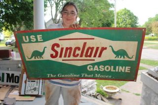 Large Sinclair Gasoline Gas Station Oil 40 " Metal Sign