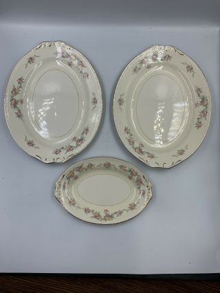 3 Vintage Homer Laughlin Countess Eggshell Georgian Platters 9” 12”