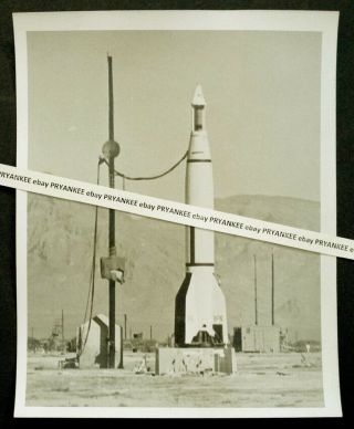 1952 V - 2 Tf - 5 Rocket Testing Vintage White Sands Proving Grounds Photo