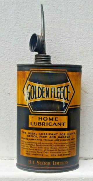 Golden Fleece Home Lubricant 8 Ozs Tin.  H.  C.  Sleigh Limited