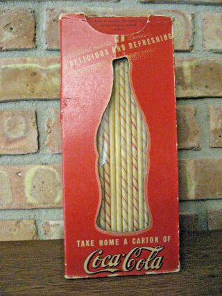 Rare Vintage 1930’s Coca - Cola Straw Box,  Delicious And Refreshing