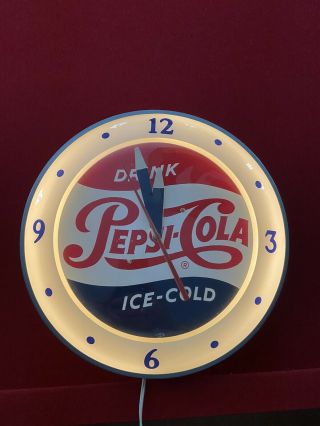 Vintage Pepsi Pepsi - Cola Double Bubble Clock 1950s 2