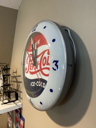 Vintage Pepsi Pepsi - Cola Double Bubble Clock 1950s 3