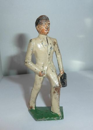Vintage Grey Iron Barclay Manoil Lead Figure Doctor Carrying Doctor Bag