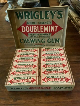 Holy Grail Nos 1920 Wrigley’s Doublemint Gum Box,  20 Packs,  Stunning