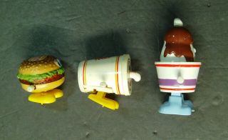 3 Wind - Up Toys Burger King Dairy Queen Ice Cream Shake Whopper 1983 ALL BROKE 3
