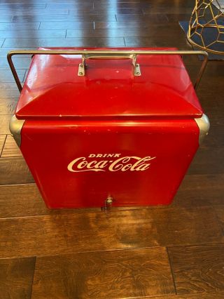 Vintage Red Coca Cola Cooler W/ Tray Progress Refrigerator Co.  Louisville K.  Y.
