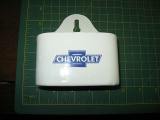 Vintage Advertising Chevy Chevrolet Porcelain Dealer Sign Ashtray Match Holder