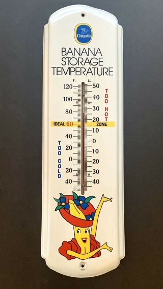 Vintage Chiquita Banana Storage Advertising Thermometer Sign