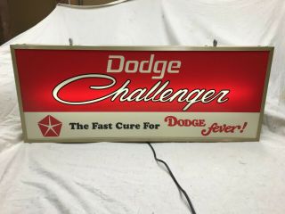 Large Lighted Dodge Challenger Rt Dealership Sign Dodge Scat Pack Sign Mopar