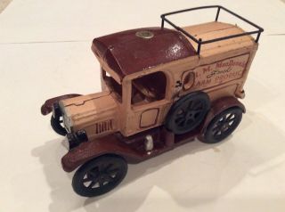 Vintage Cast Iron Toy I.  M.  Macdonald Fresh Farm Produce Delivery Truck