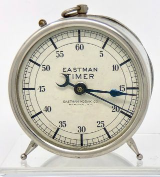 Vintage Eastman Kodak Analog Darkroom Developing Timer On Legs Silver Hobby