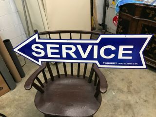 " Ford Service Arrow " Large Double Sided Porcelain Sign (48 " X 12 "),  Near