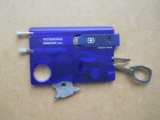 , Victorinox Swisscard Lite Swiss Army Tool In Translucent Sapphire
