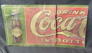 Antique Coca Cola Tin Sign 1908 Rare Tin Sign Embossed