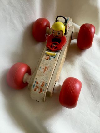 Vintage Fisher - Price Race Car Pull Toy