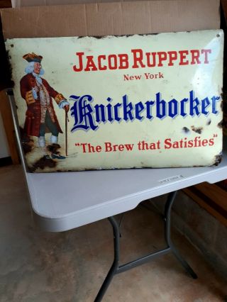 (dated 1920) Porcelain Knickerbocker Vintage Beer Sign