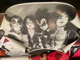 Rare Kiss Poster Paul Stanley Gene Simmons Ace Frehley Peter Kriss Vintage Large