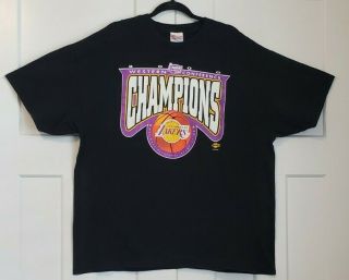 Vintage Lakers 2000 Nba World Championship T - Shirt Kobe & Shaq 1st Of 3peat Xxl☆