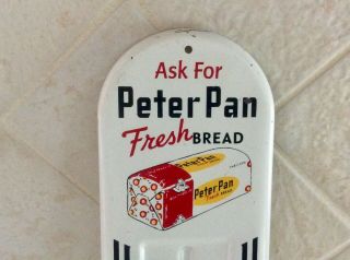 VINTAGE LATE 1930 ' S PETER PAN BREAD TIN ADVERTISING BAKERY WALL THERMOMETER 2
