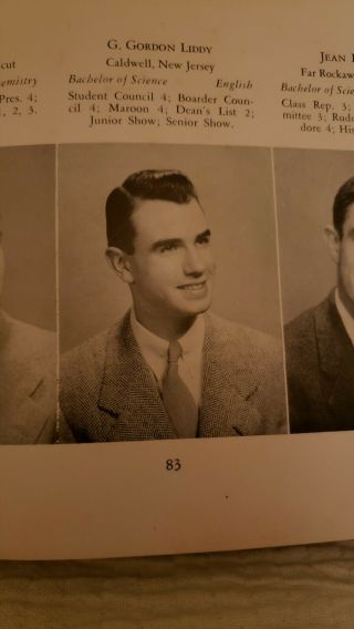 G.  Gordon Liddy,  1952 Maroon,  Fordham University Yearbook.  Watergate